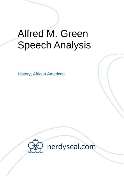 alfred m green speech